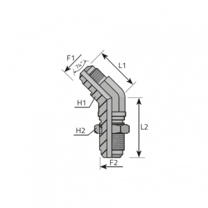 45° bulkhead adapter male JIC – male JIC. (QPPMJ)